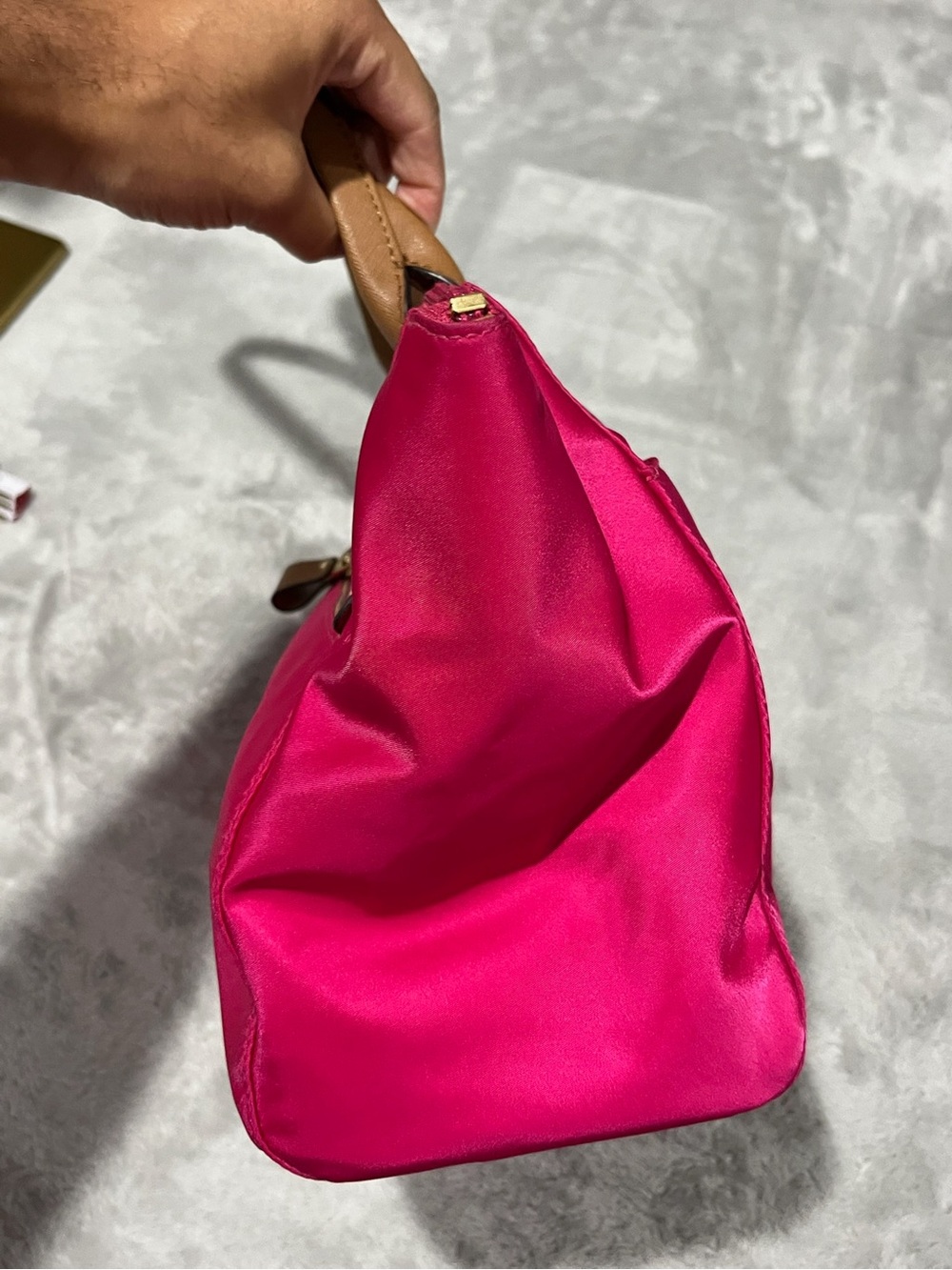 Michael Kors Kelsey Medium Nylon Tote Hot Pink Shoulder Bag EUC - Picture 9 of 12